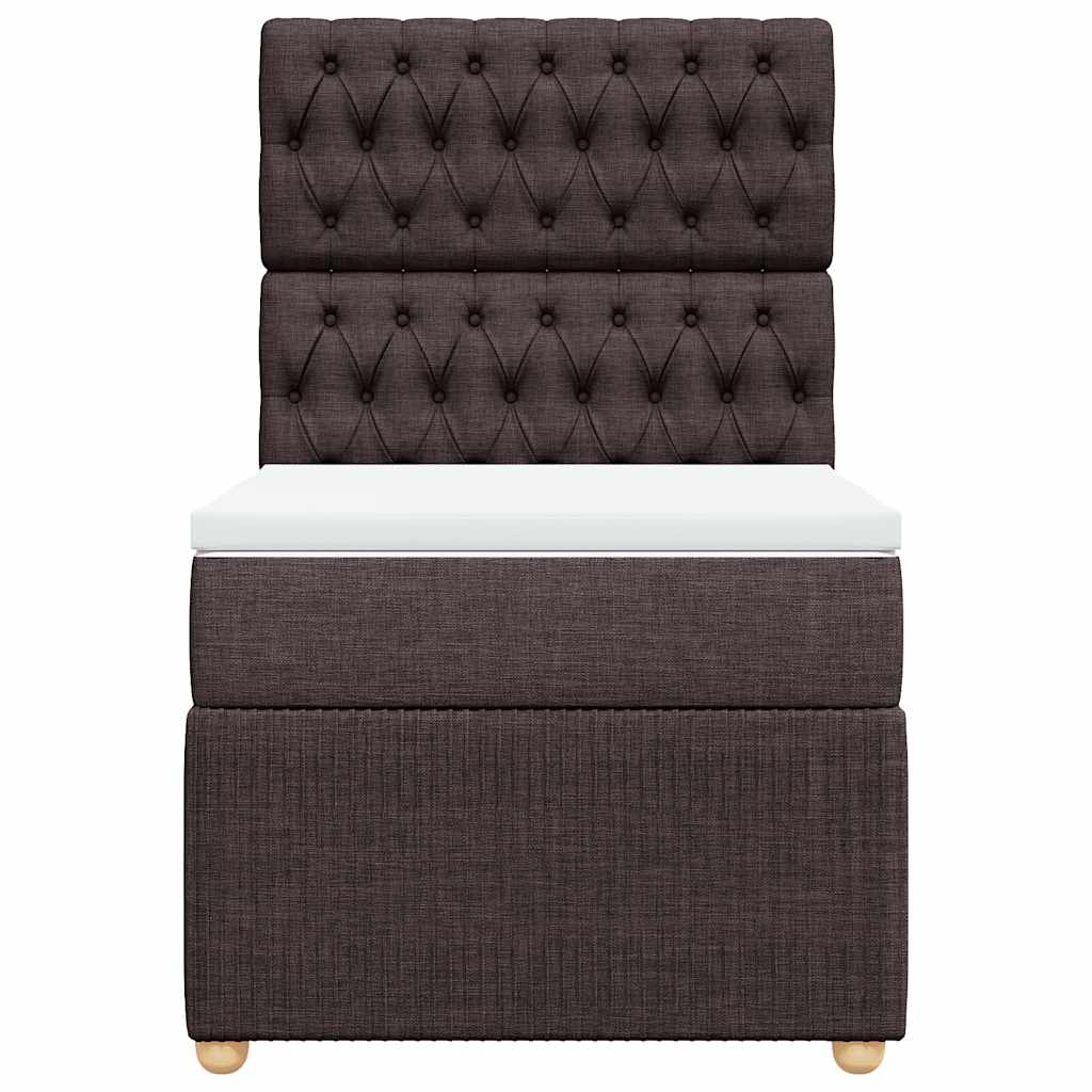 Cama com molas/colchão 90x190 cm tecido castanho-escuro