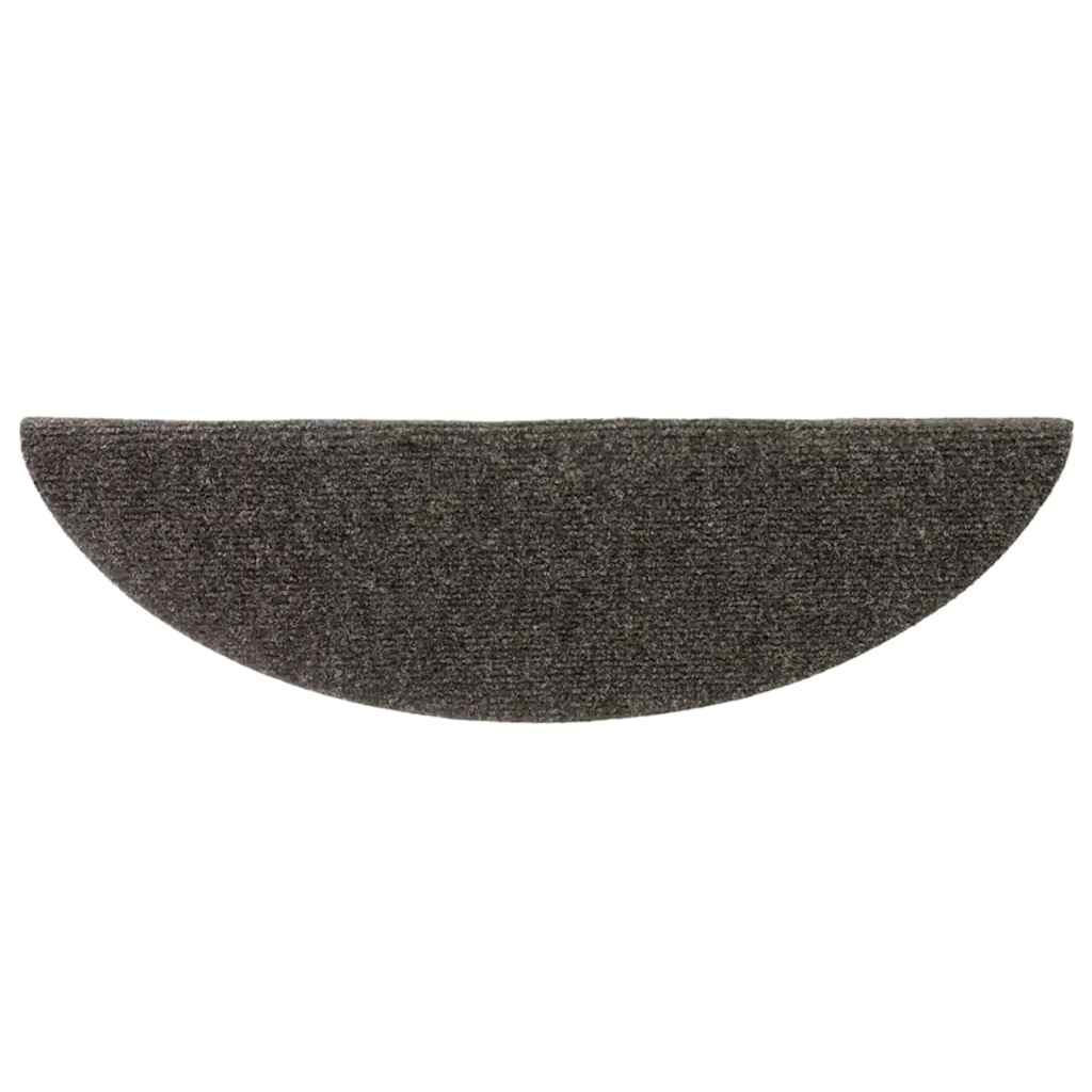 Tapetes de escada autoadesivos 10 peças 56x17x3 cm antracite meia-lua