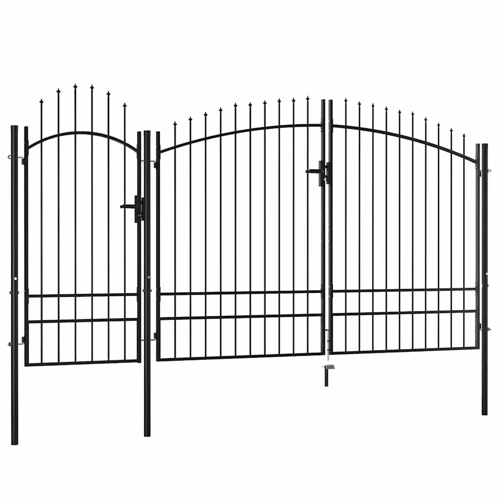 Portão de jardim woerden em aço, 1,95 x 4 m, preto