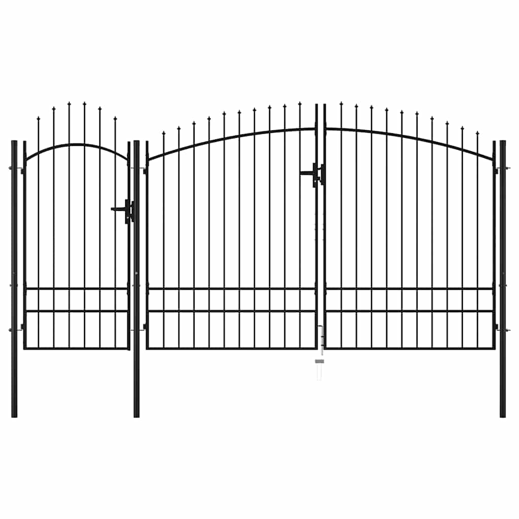 Portão de jardim woerden em aço, 1,95 x 4 m, preto