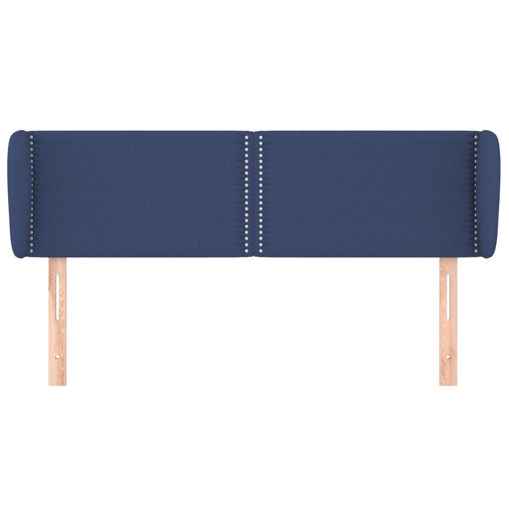 Cabeceira de cama c/ abas tecido 147x23x78/88 cm azul