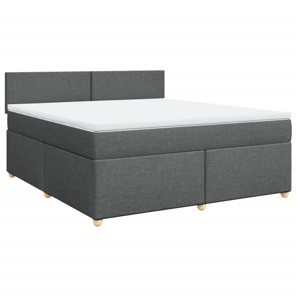 Cama com molas/colchão 180x200 cm tecido cinzento-escuro