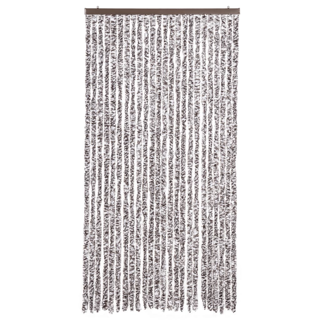 Cortina anti-insetos 100x220 cm chenille castanho e bege