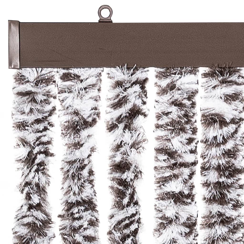 Cortina anti-insetos 100x220 cm chenille castanho e bege