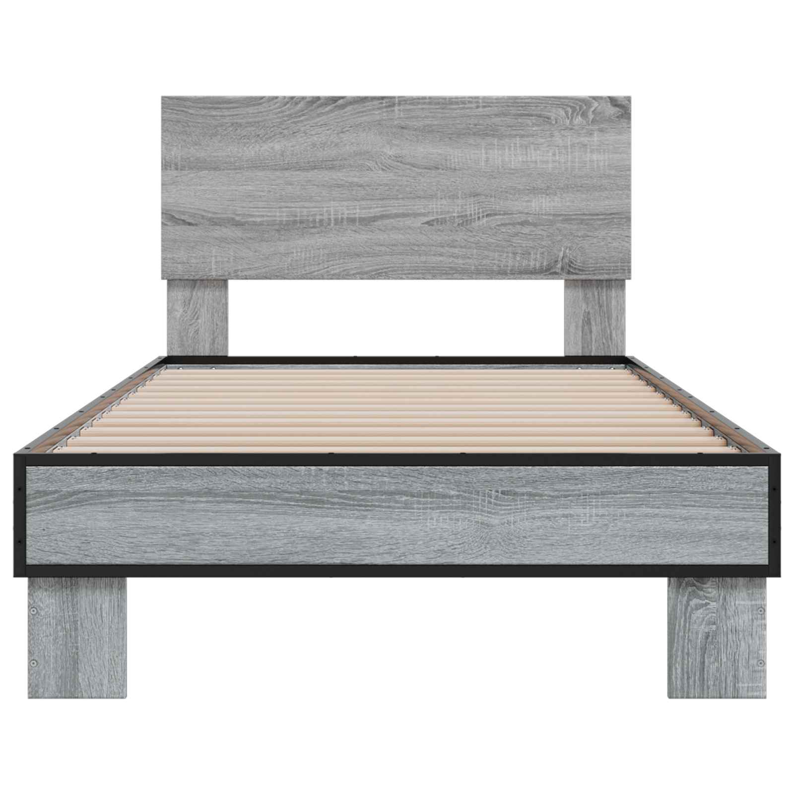 Estrutura de cama com cabeceira sonoma cinzento 80 x 200 cm