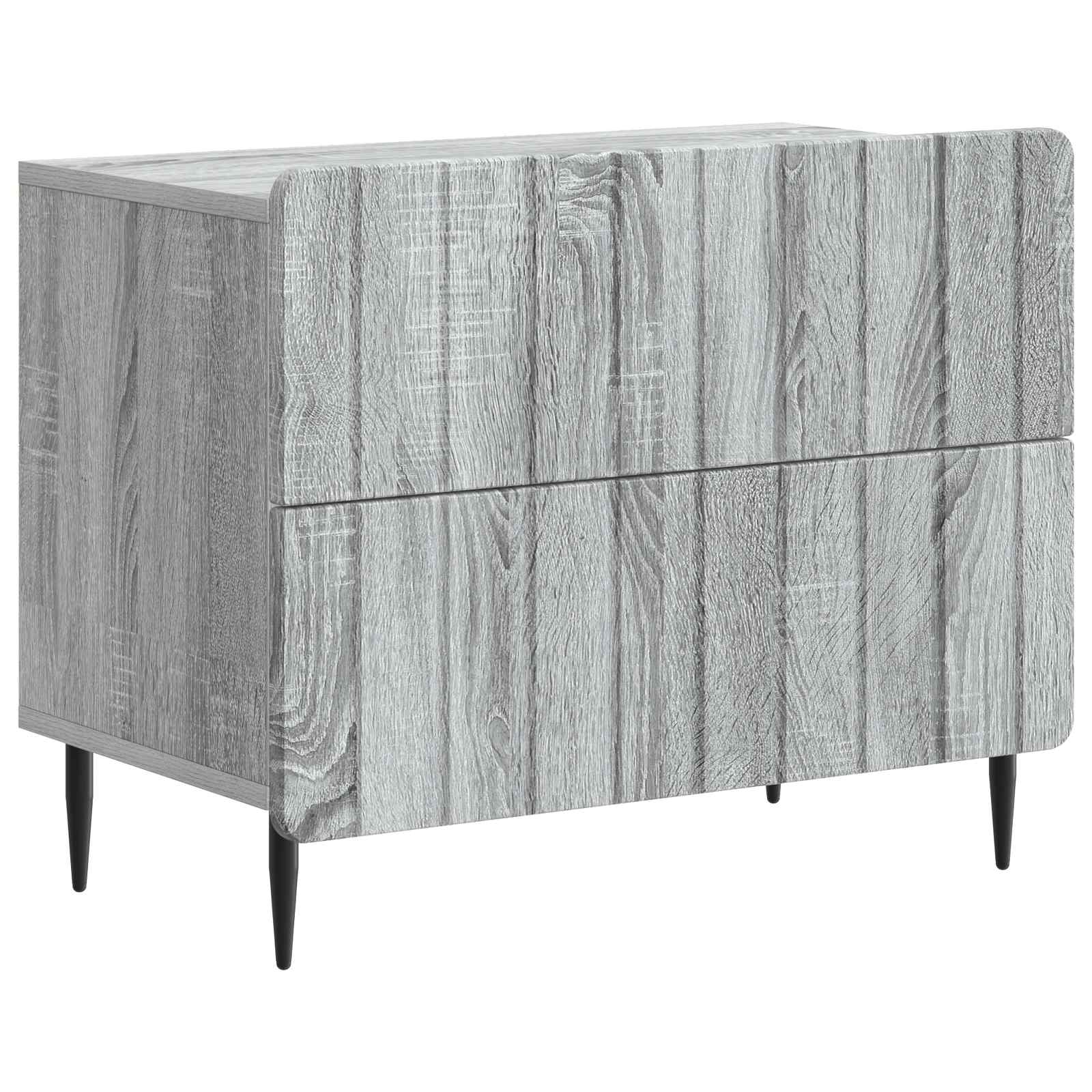 Armário de cabeceira sonoma cinzento 62 x 34,5 x 49,5 cm