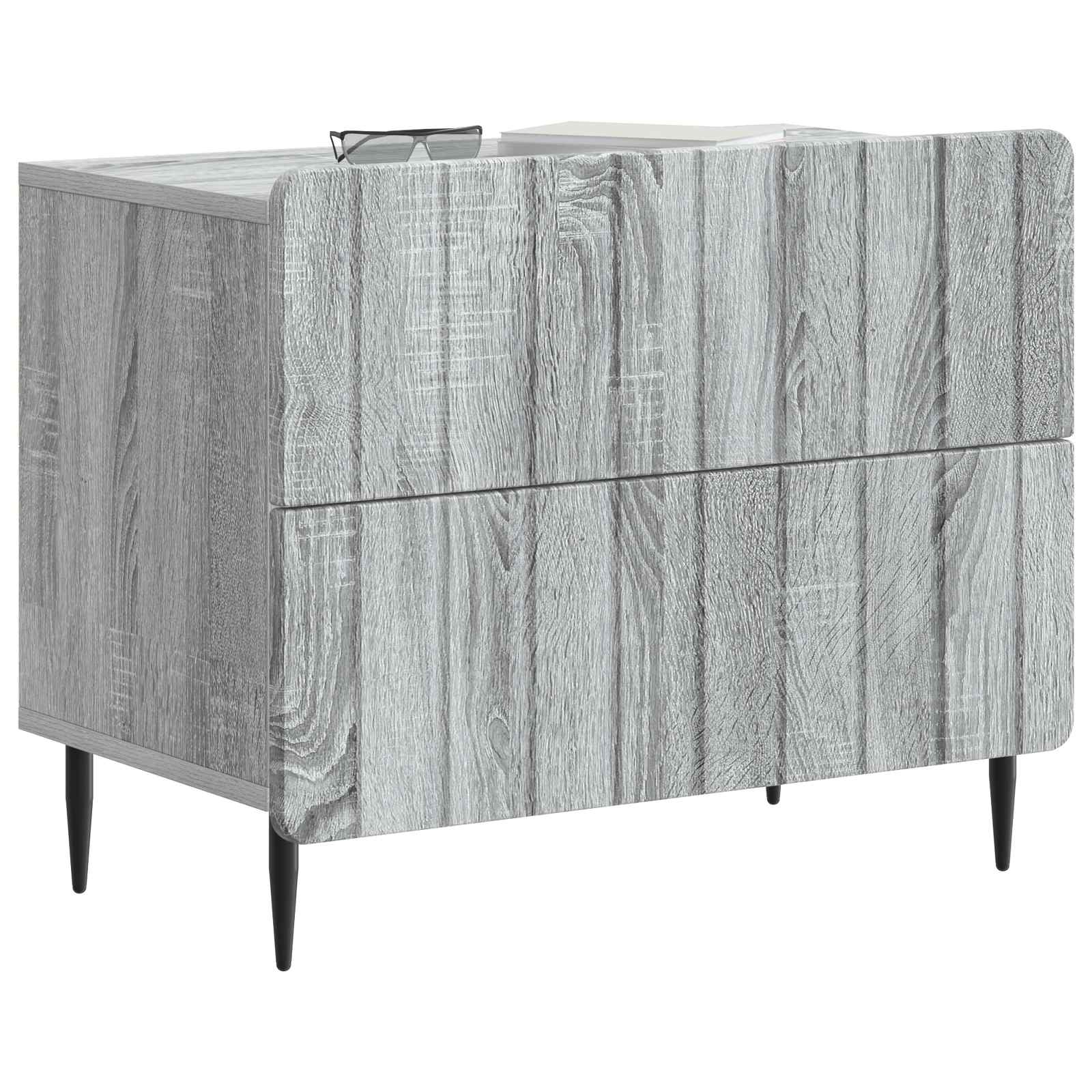 Armário de cabeceira sonoma cinzento 62 x 34,5 x 49,5 cm