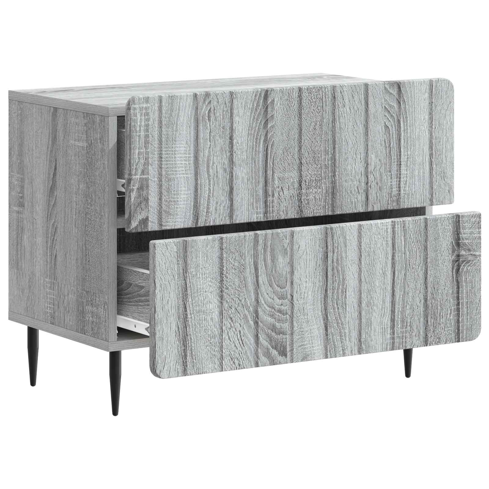 Armário de cabeceira sonoma cinzento 62 x 34,5 x 49,5 cm