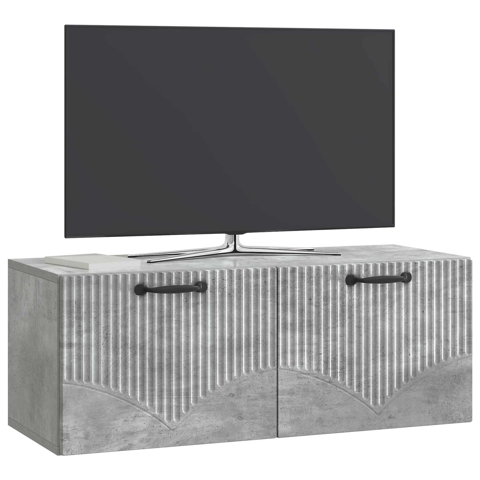 Gabinete de TV de parede cinzento cimento 78,5 x 31 x 30 cm