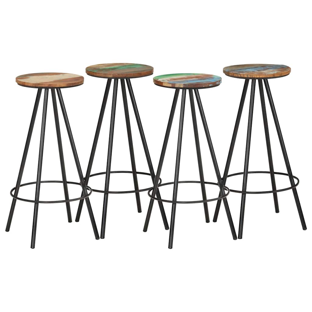 Bancos de bar 4 pcs madeira recuperada maciça