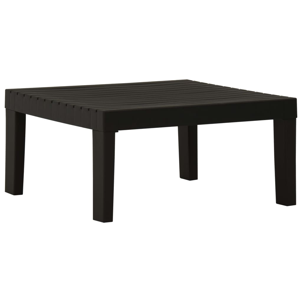 4 Pcs conjunto lounge de jardim c/ almofadões plástico cinzento