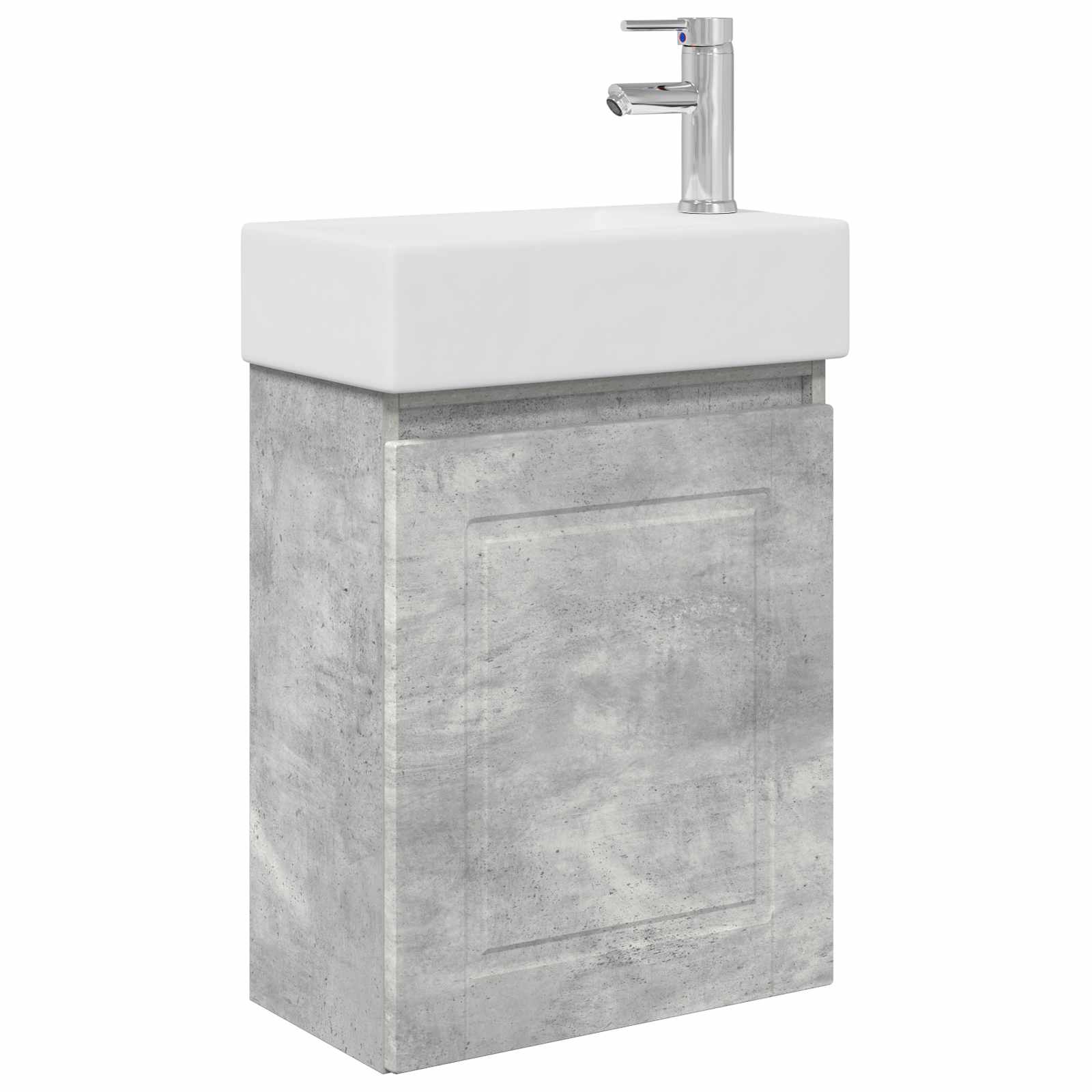 Conjunto de móveis de banheiro com torneira cinzento cimento