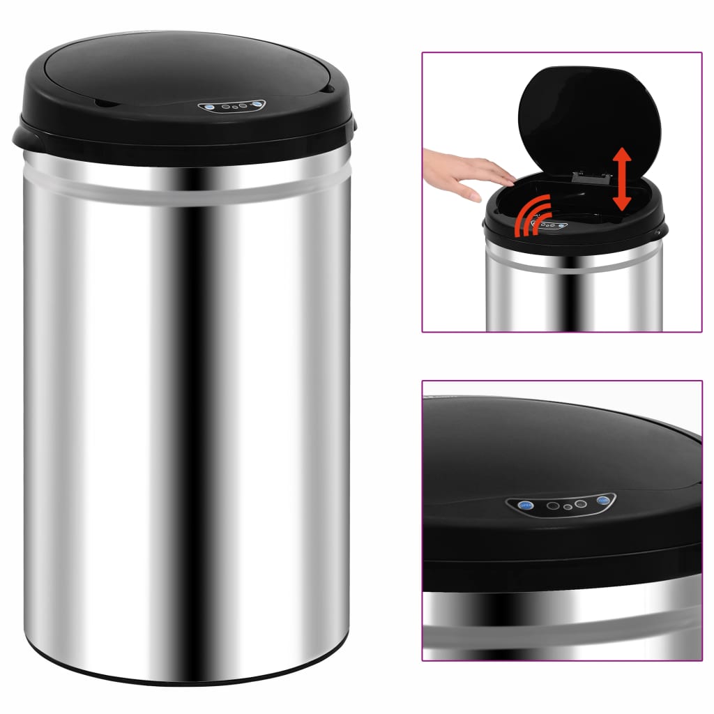Caixote do lixo com sensor automático 40 l aço inoxidável