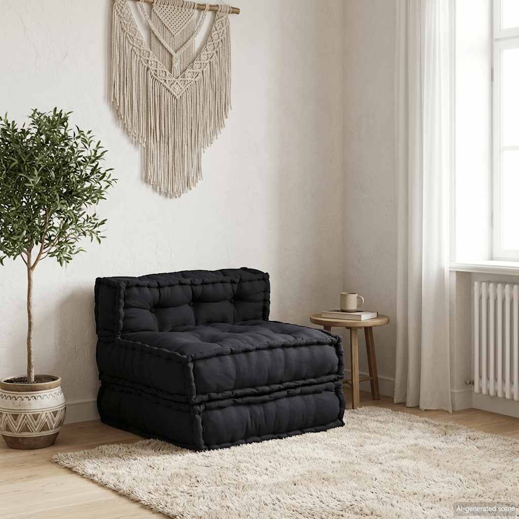 Unidade de sofá modular 70x70x54 cm tecido antracite