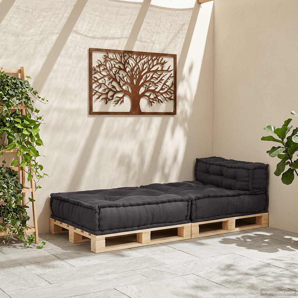 Unidade de sofá modular 70x70x54 cm tecido antracite