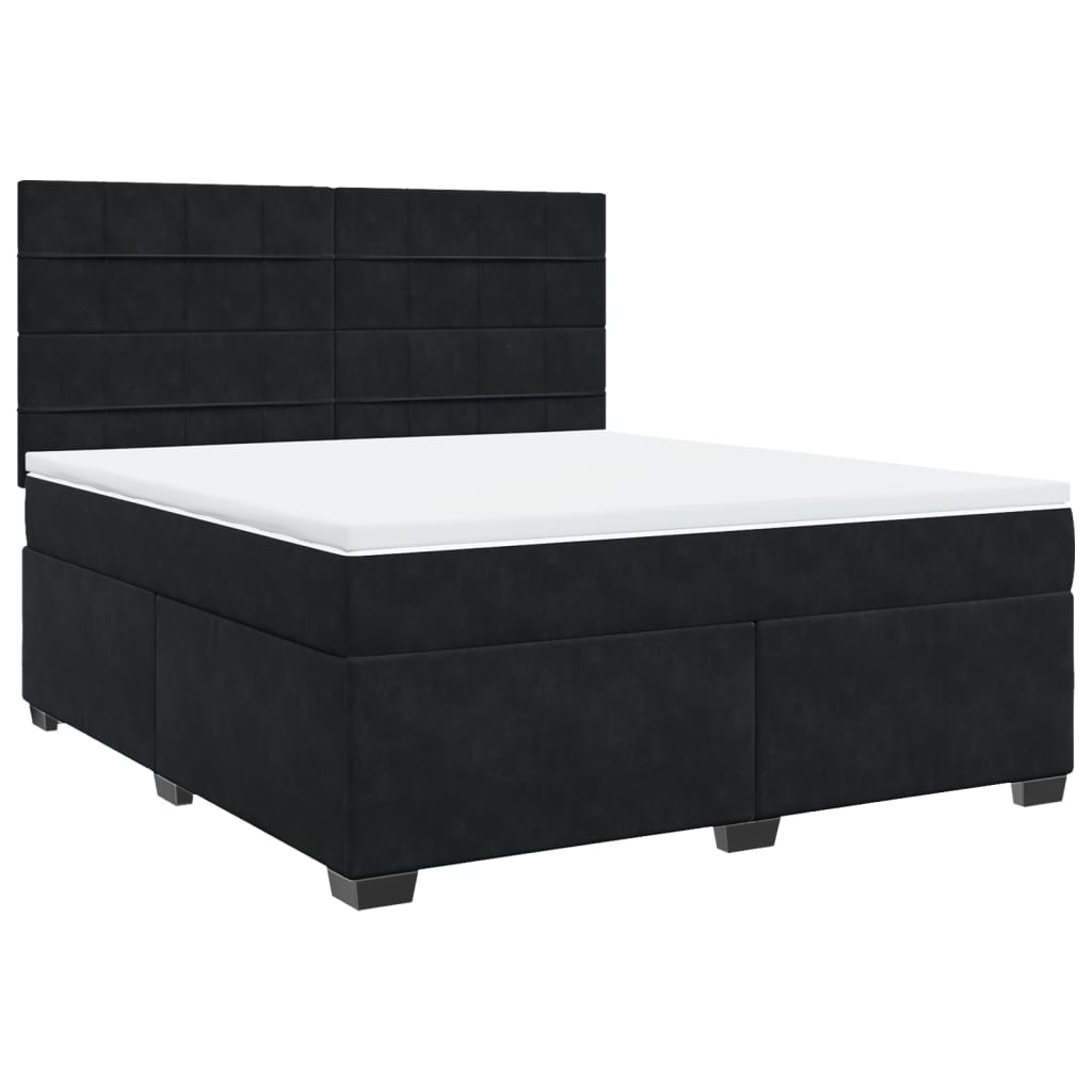 Cama com molas/colchão 180x200 cm veludo preto