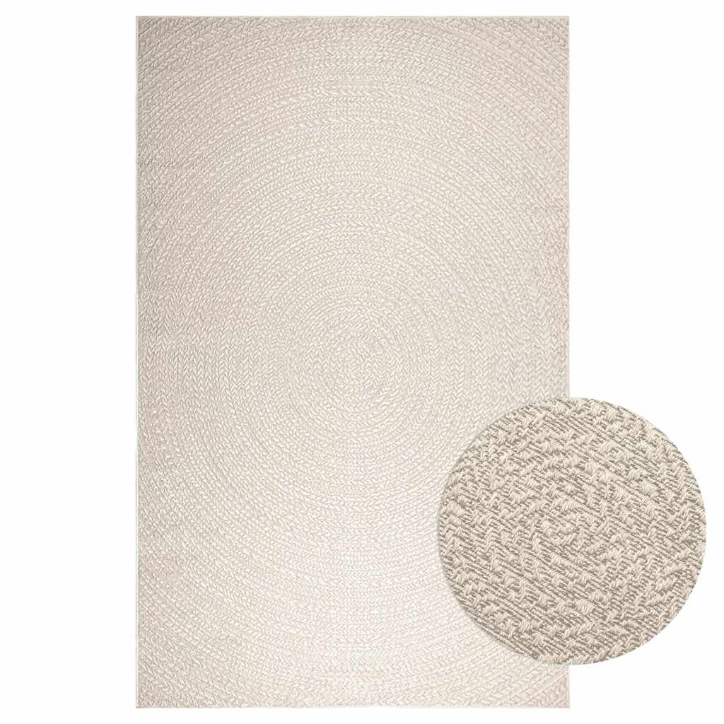 Tapete zizur creme 200x290cm aspeto de juta interior e exterior