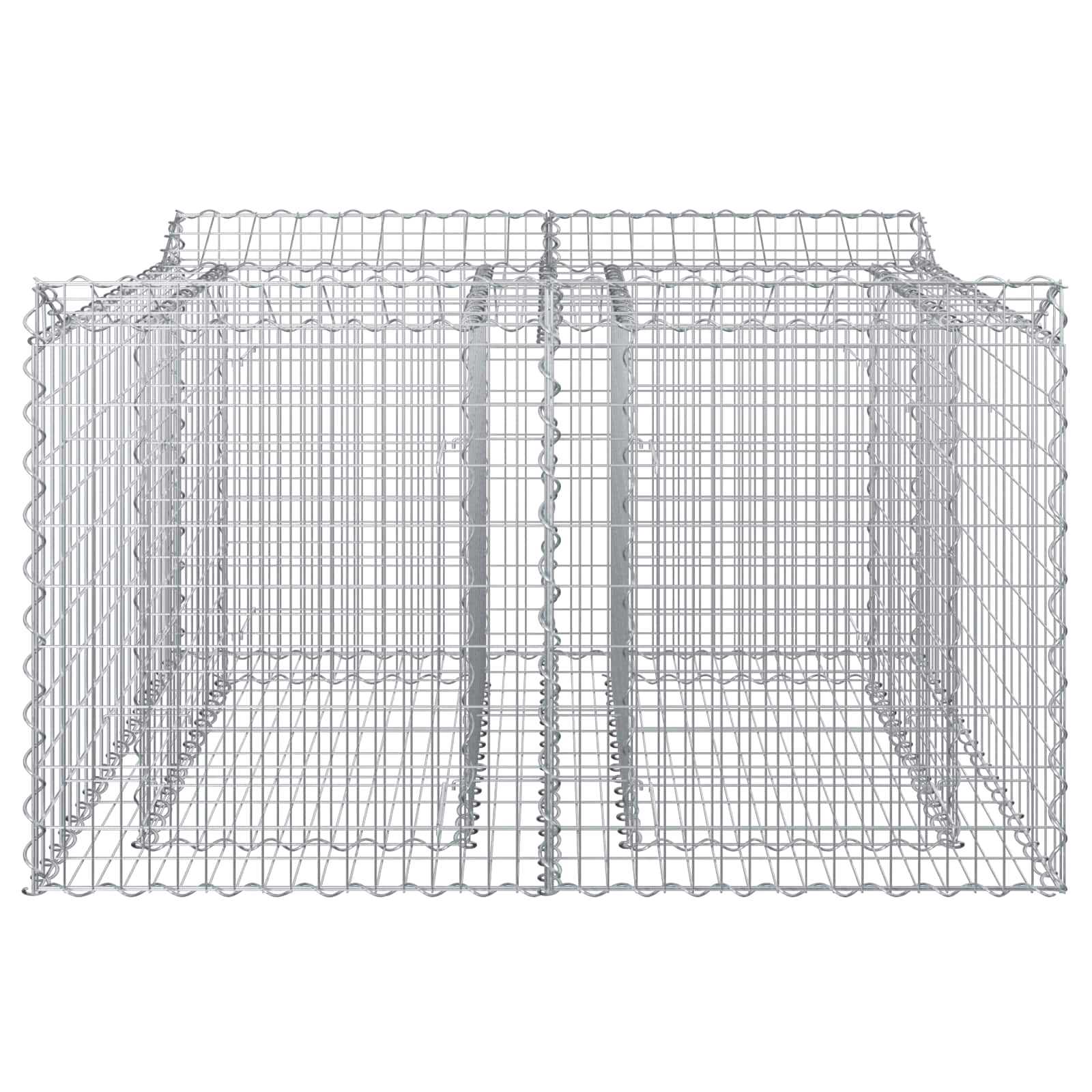 Cama elevada de gabião prateado