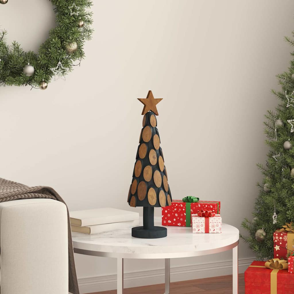 Árvore de natal castanho 61 cm madeira de teca maciça
