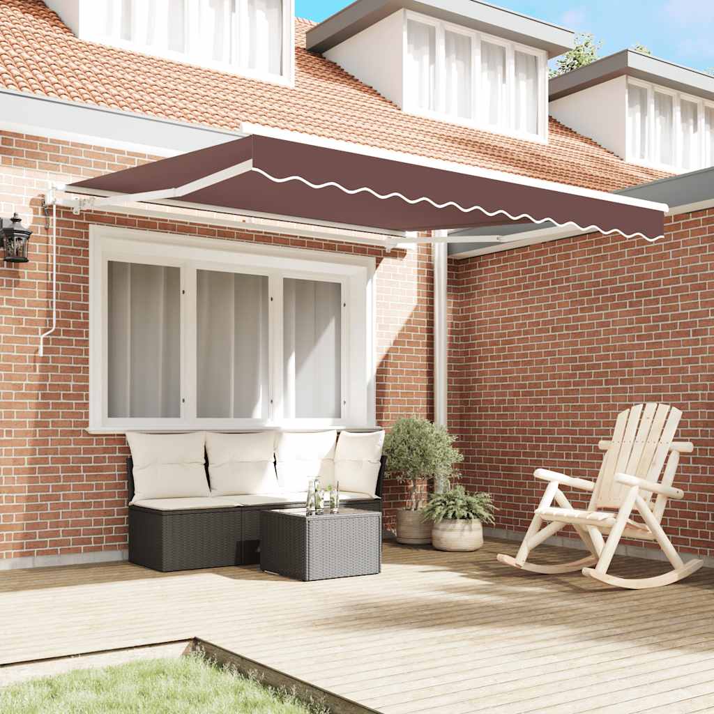 Toldo retrátil automático 300x250 cm castanho