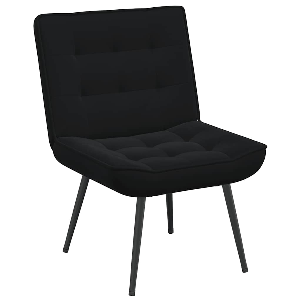 Cadeira de descanso com banco veludo preto