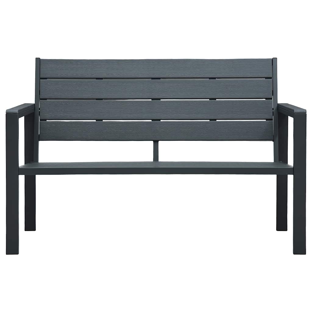 Banco de jardim 120 cm pead aspeto de madeira cinzento