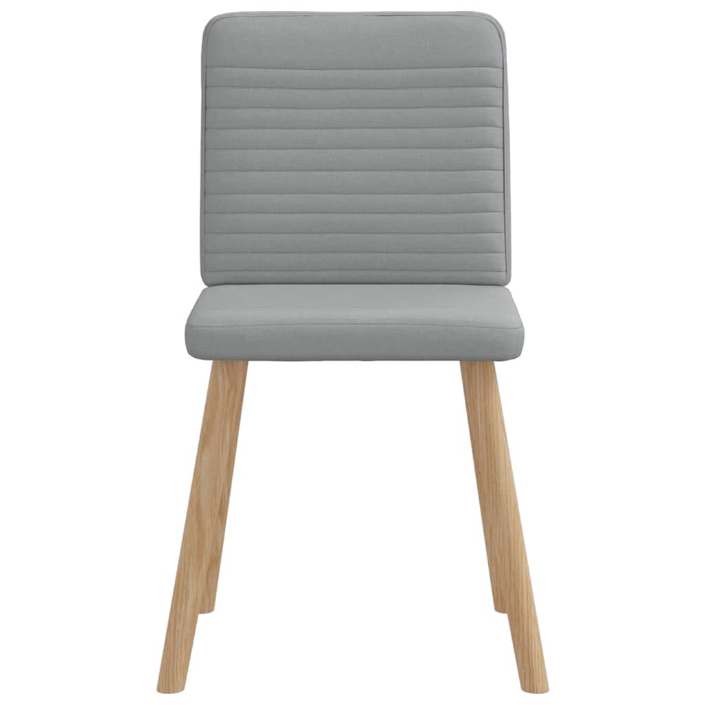 Cadeiras de jantar 4 pcs tecido cinzento-claro