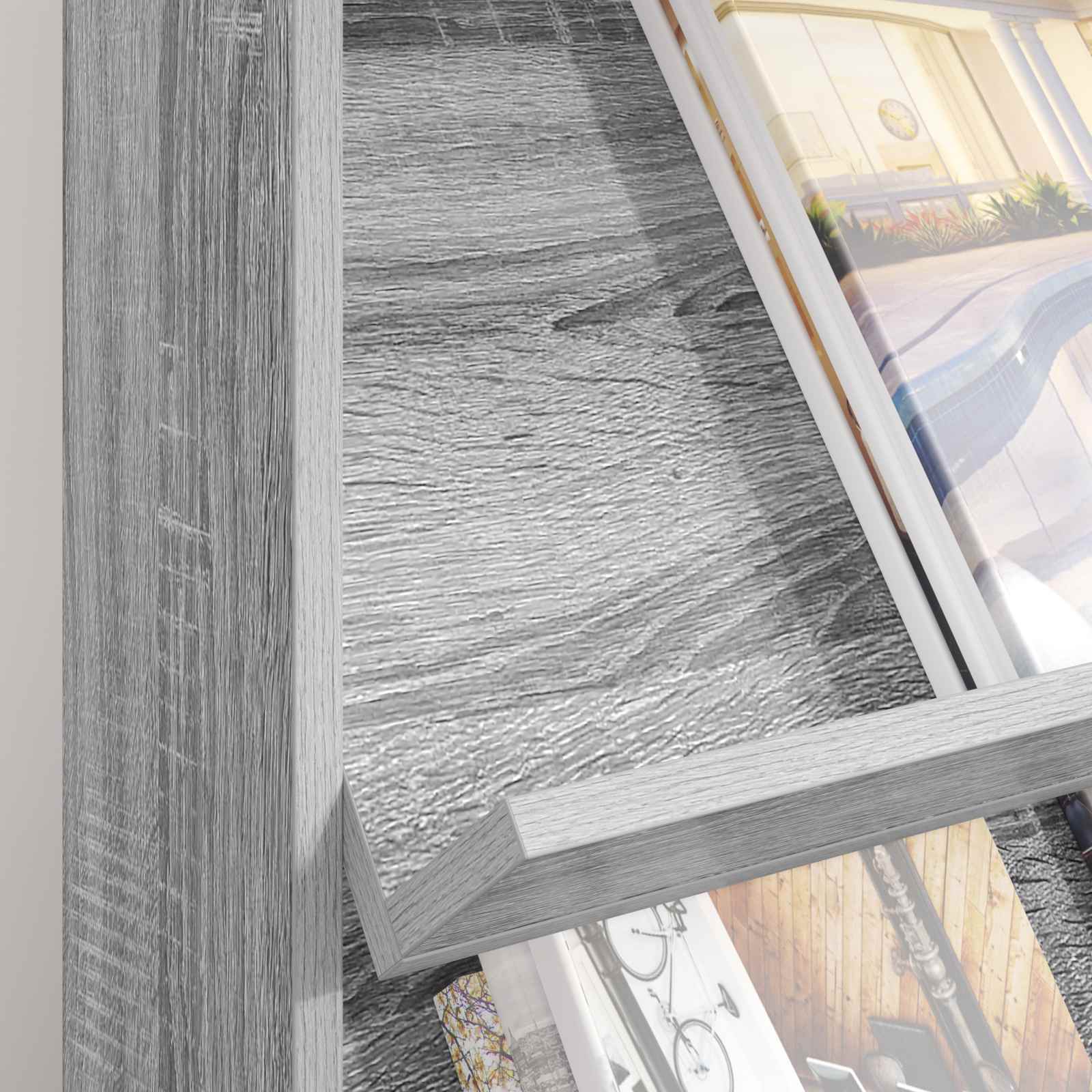 Estante de revistas cinza sonoma 70 x 41 x 156 cm