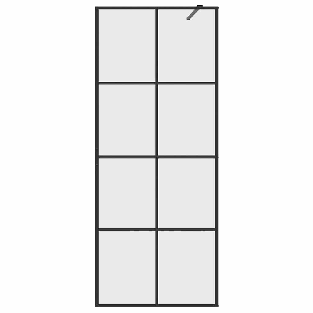 Divisória de chuveiro 80x195 cm vidro transparente esg preto