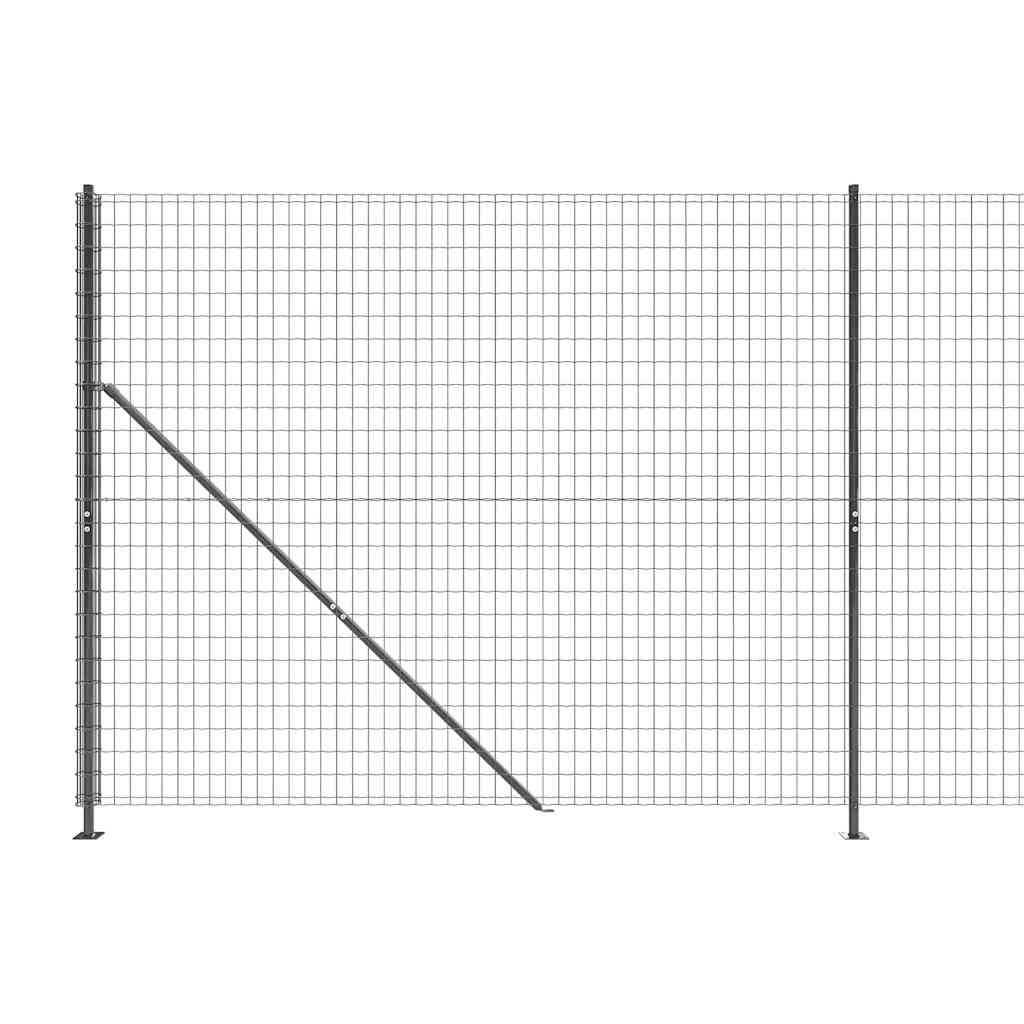Cerca de malha de arame com flange 2,2x10 m antracite
