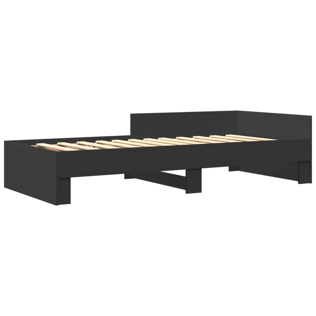 Estrutura de cama 75x190 cm derivados de madeira preto