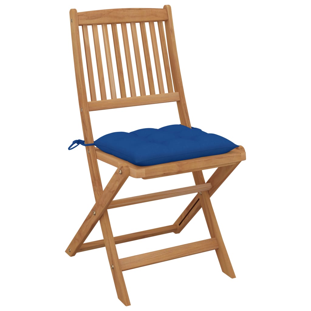 Cadeiras de jardim dobráveis c/ almofadões 6 pcs acácia maciça