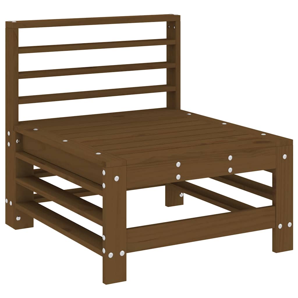 Sofás de centro para jardim 2 pcs pinho maciço castanho-mel