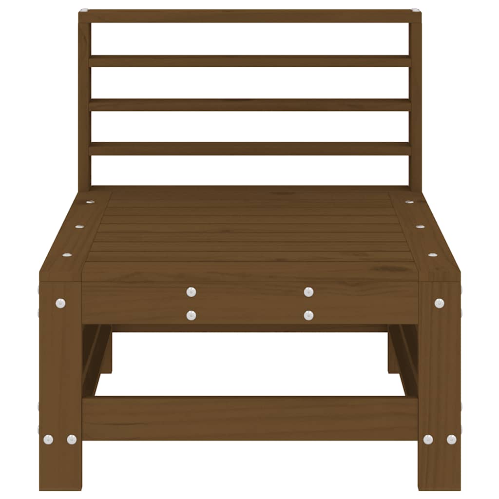 Sofás de centro para jardim 2 pcs pinho maciço castanho-mel