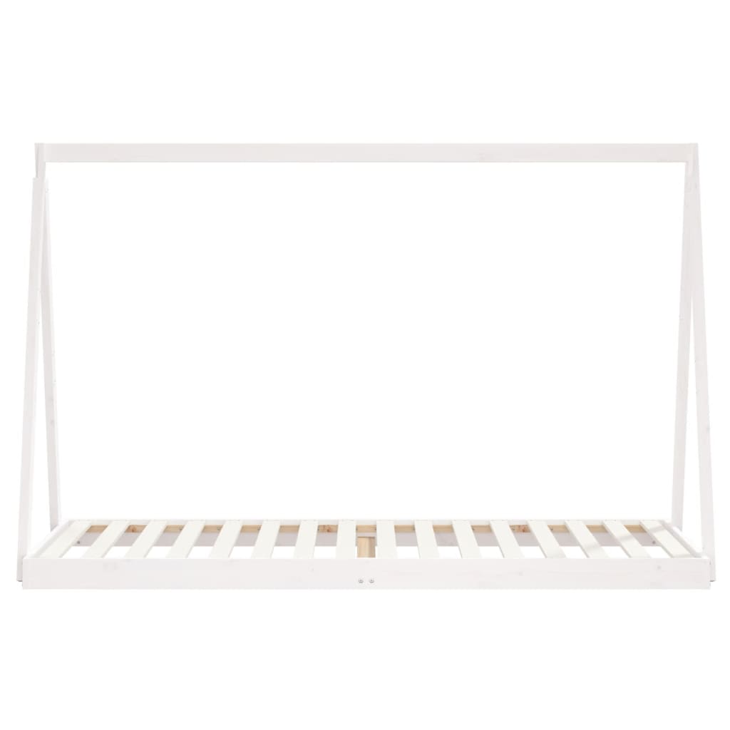 Estrutura de cama infantil 80x200 cm pinho maciço branco