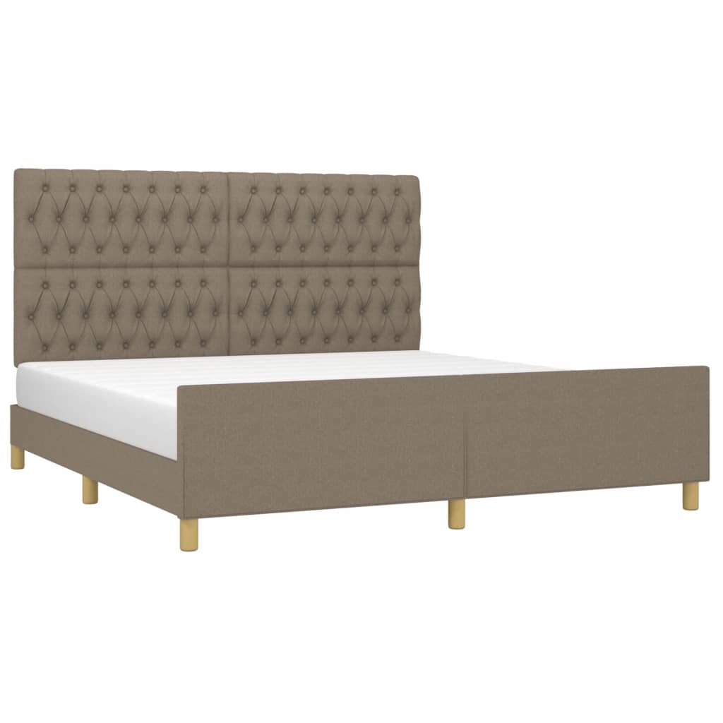 Cama sem colchão 180x200 cm tecido castanho-acinzentado