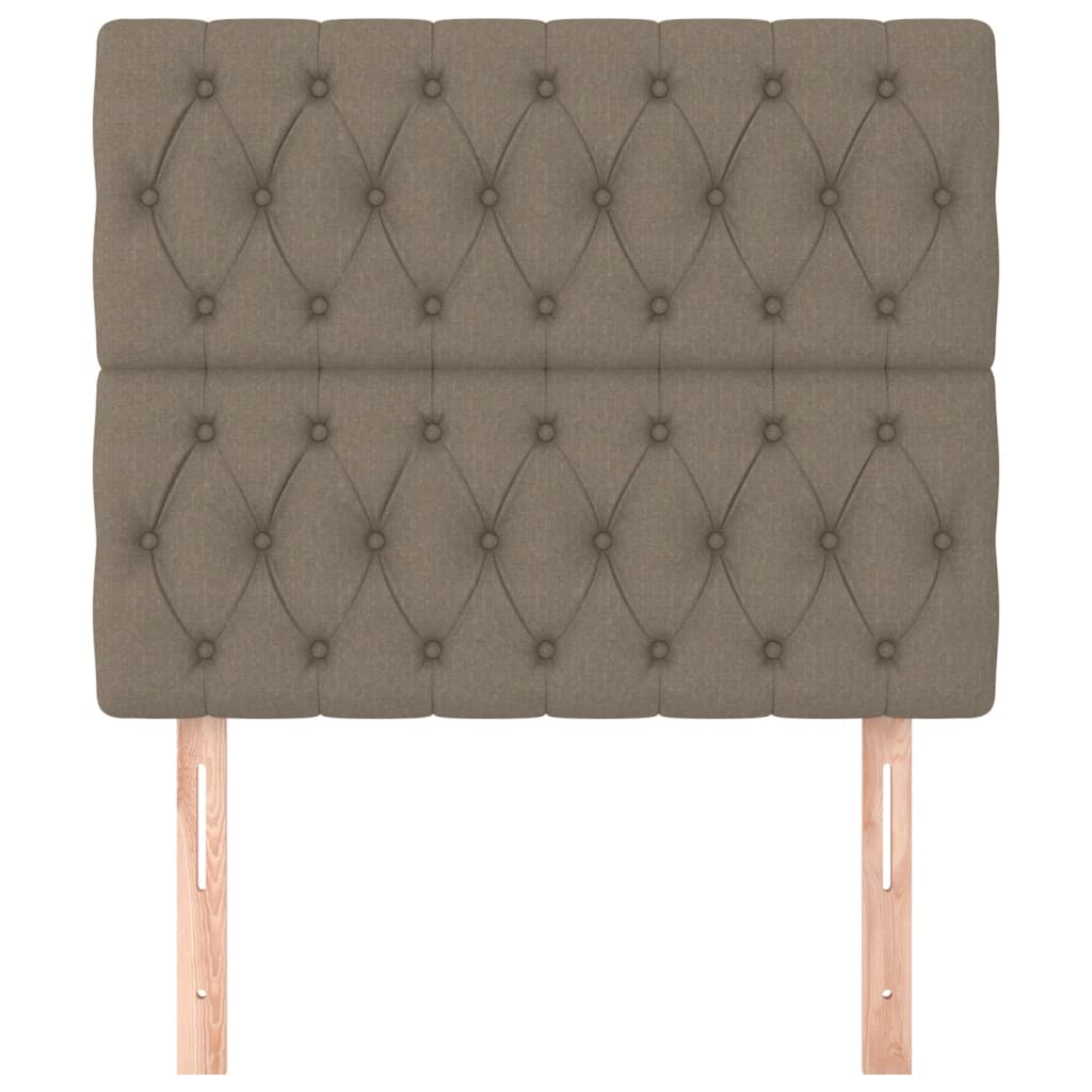 Cabeceira taupe 90x7x118/128 cm tecido