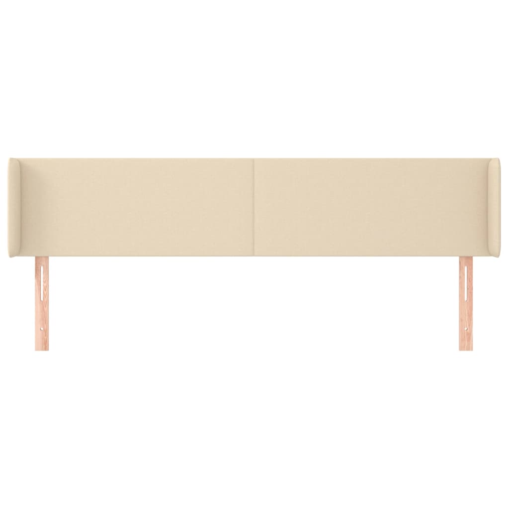 Cabeceira de cama c/ abas tecido 183x16x78/88 cm creme