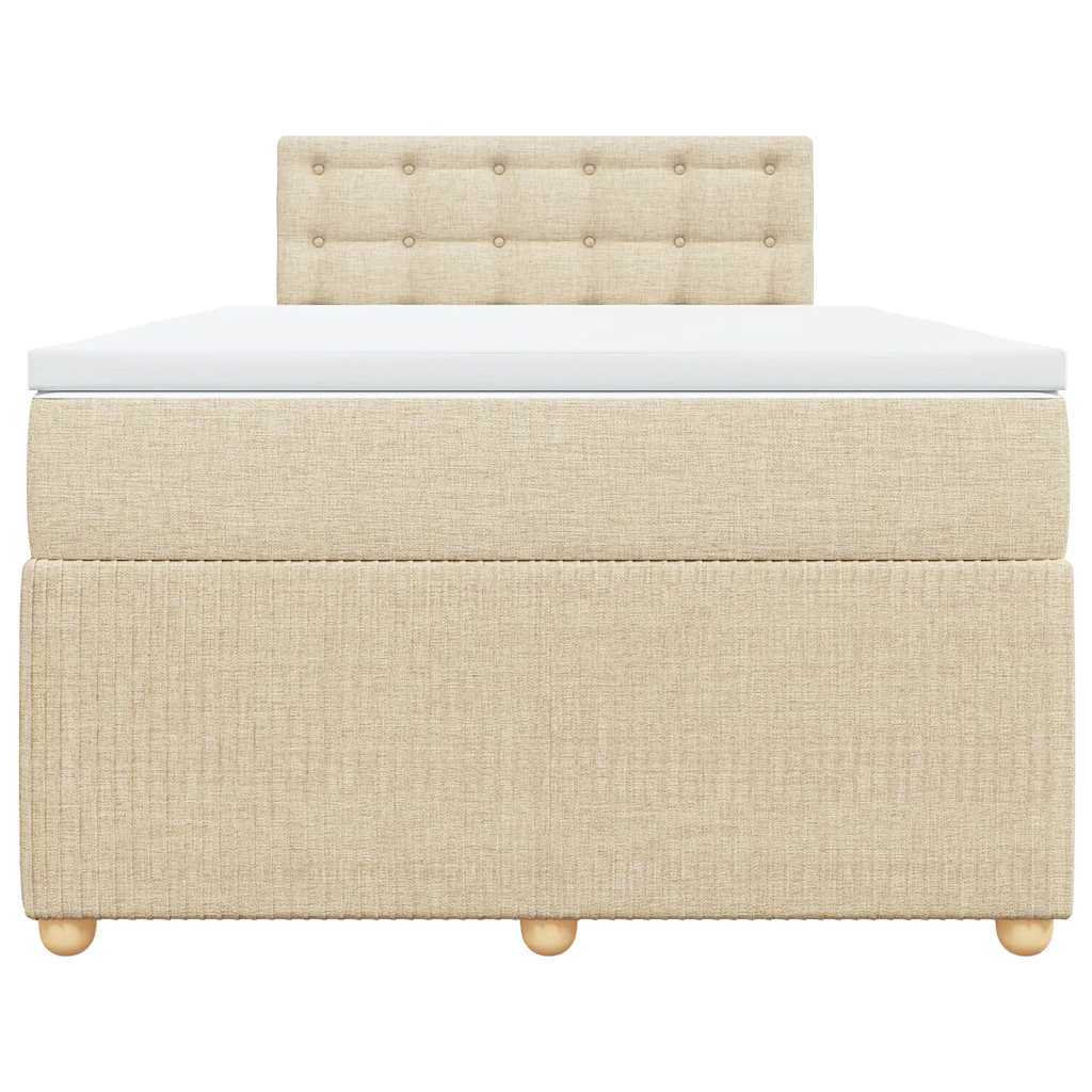 Cama boxspring com colchão 120x190 cm tecido cor creme