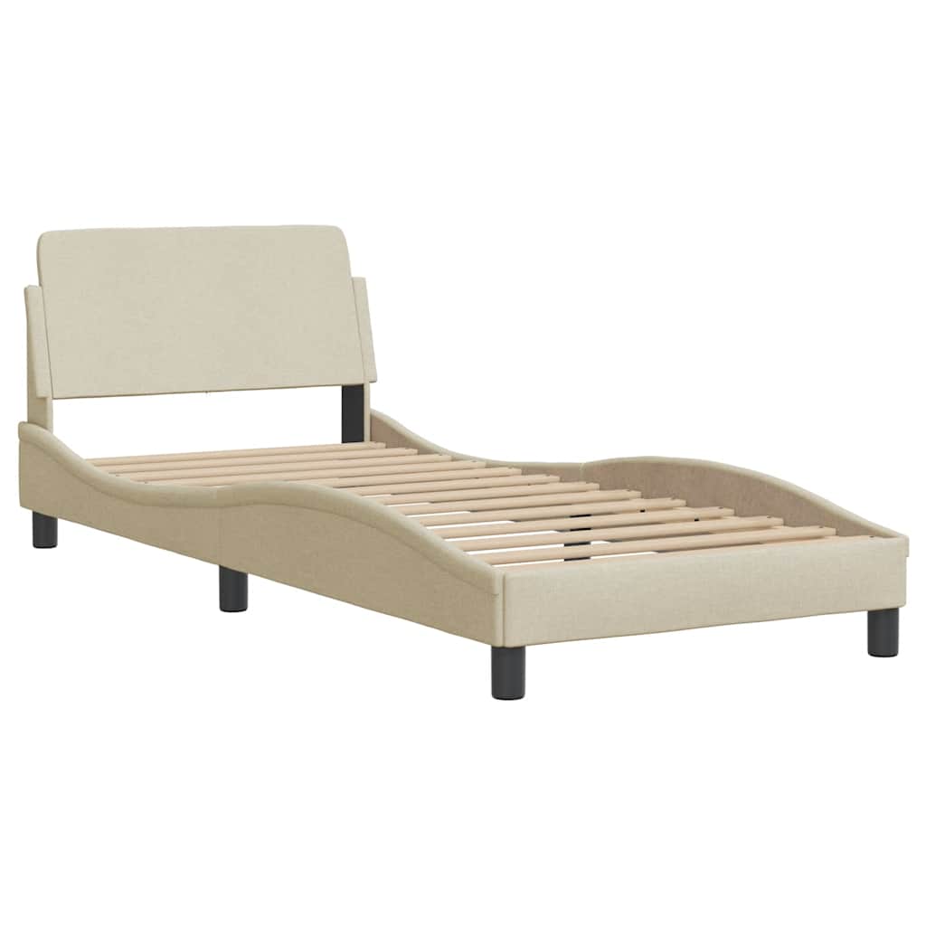 Cama com colchão dover 90x200 cm tecido cor creme