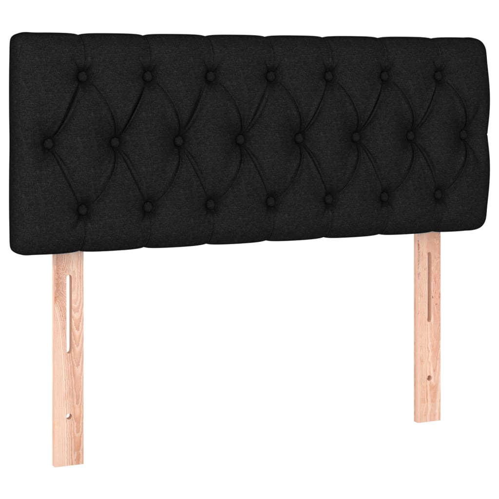 Cabeceira de cama c/ luzes LED tecido 90x7x78/88 cm preto