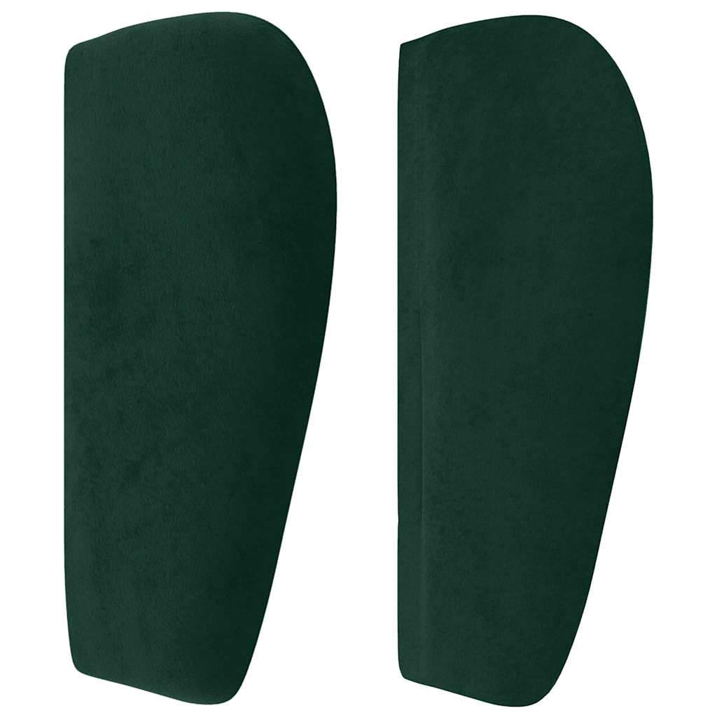 Cabeceira de cama c/ abas veludo 103x23x78/88cm verde-escuro