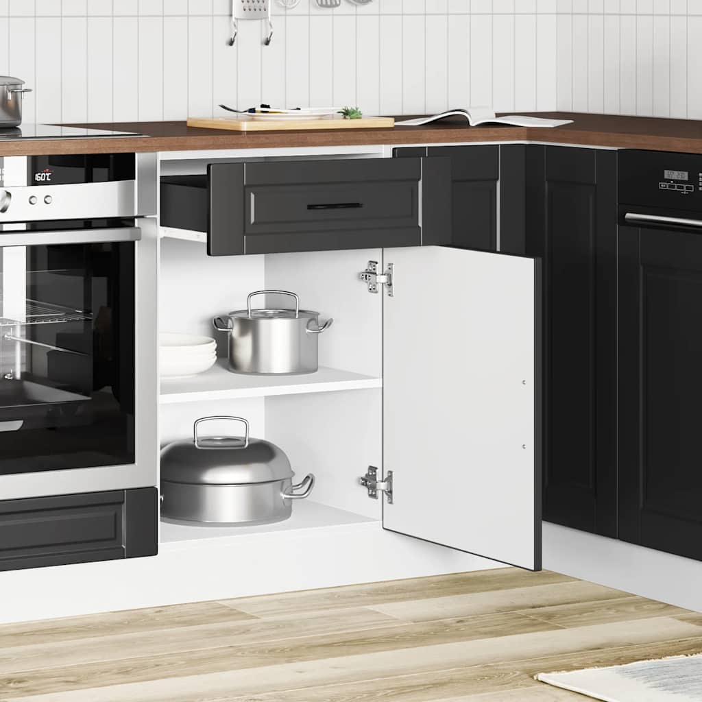 Armário base de cozinha porto derivados de madeira preto