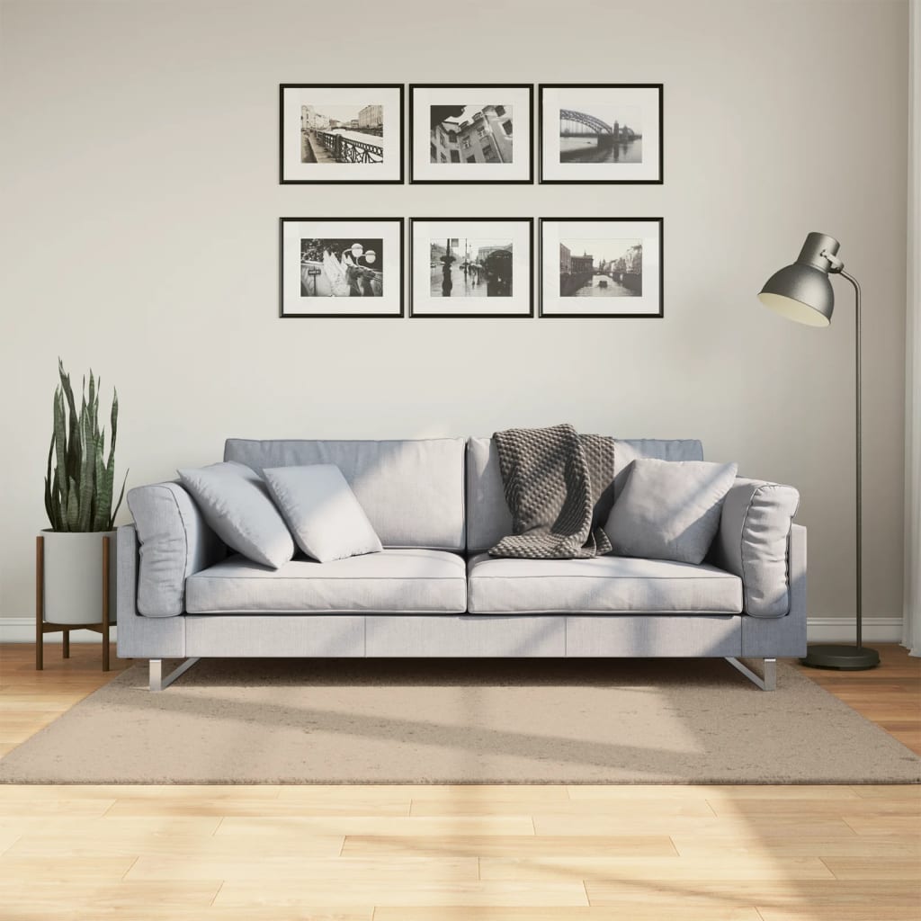 Tapete pelo curto macio e lavável huarte 120x170 cm cor areia