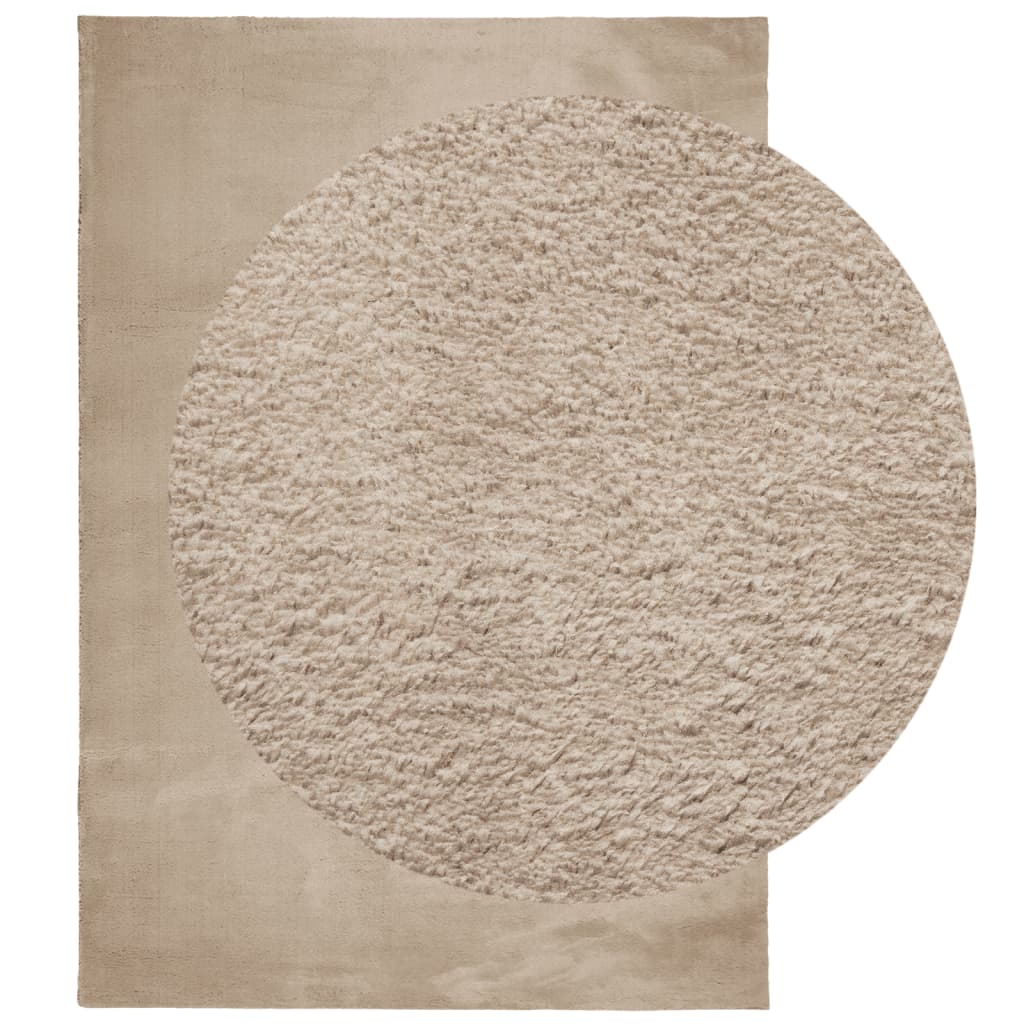 Tapete pelo curto macio e lavável huarte 120x170 cm cor areia