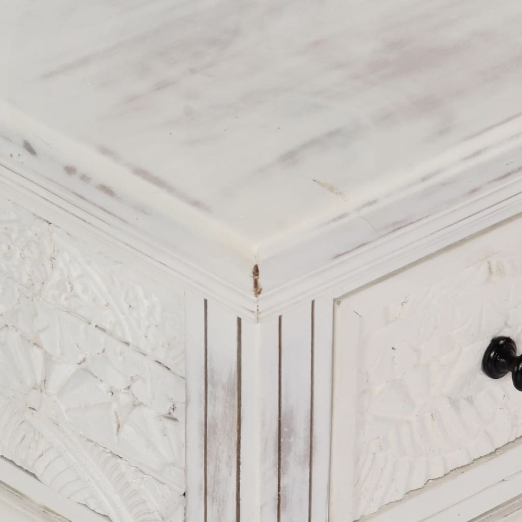 Mesa de centro 70x70x30 cm madeira de mangueira maciça branco