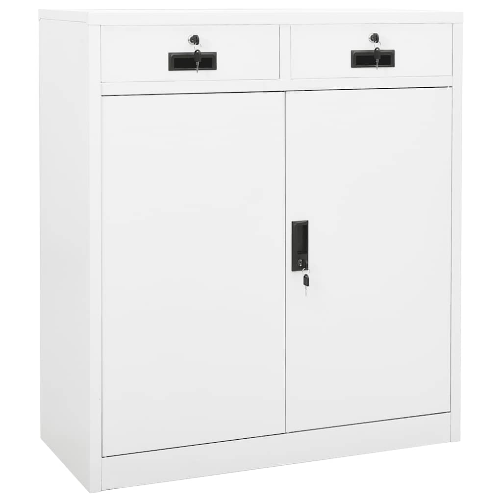 Armário de escritório 90x40x102 cm aço branco