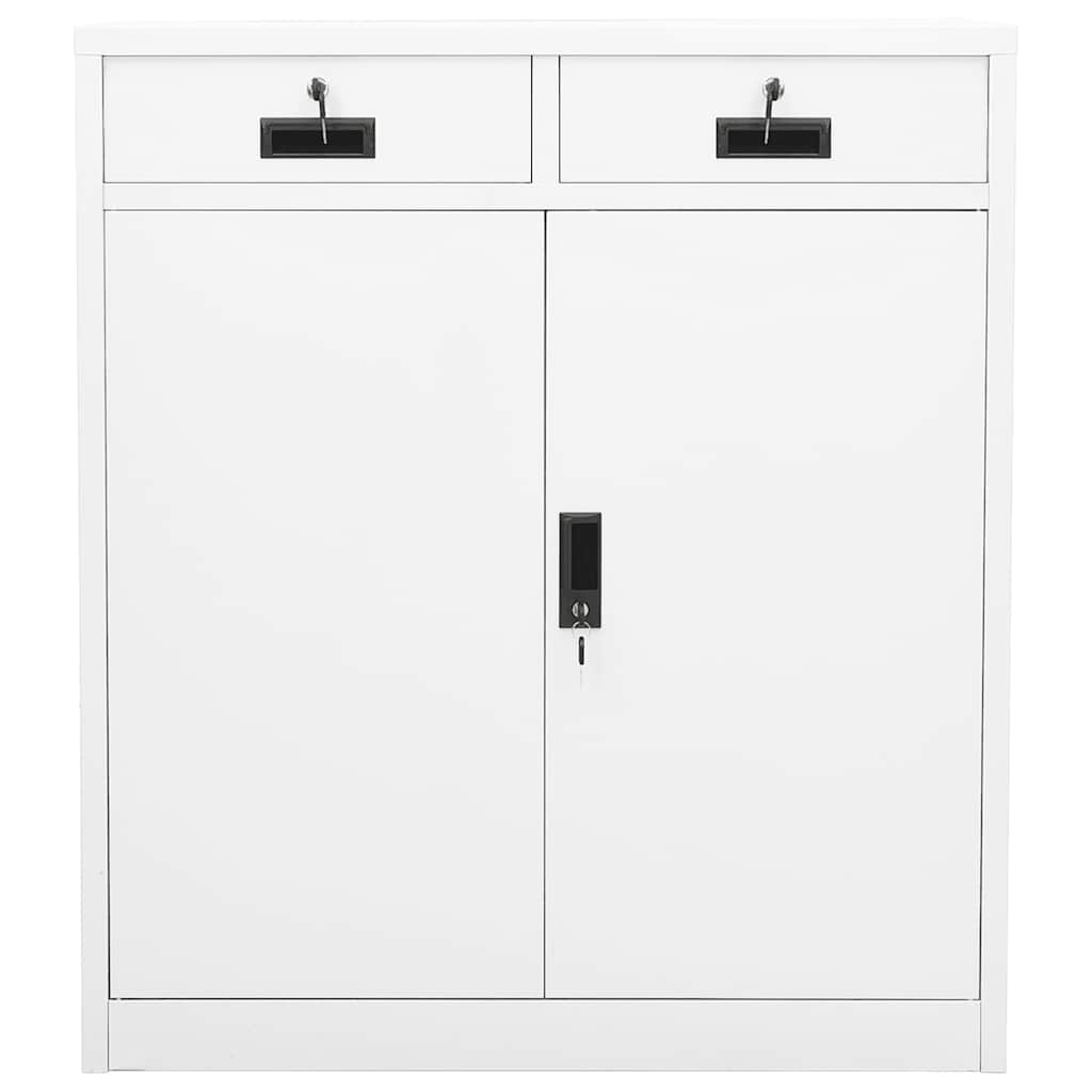 Armário de escritório 90x40x102 cm aço branco