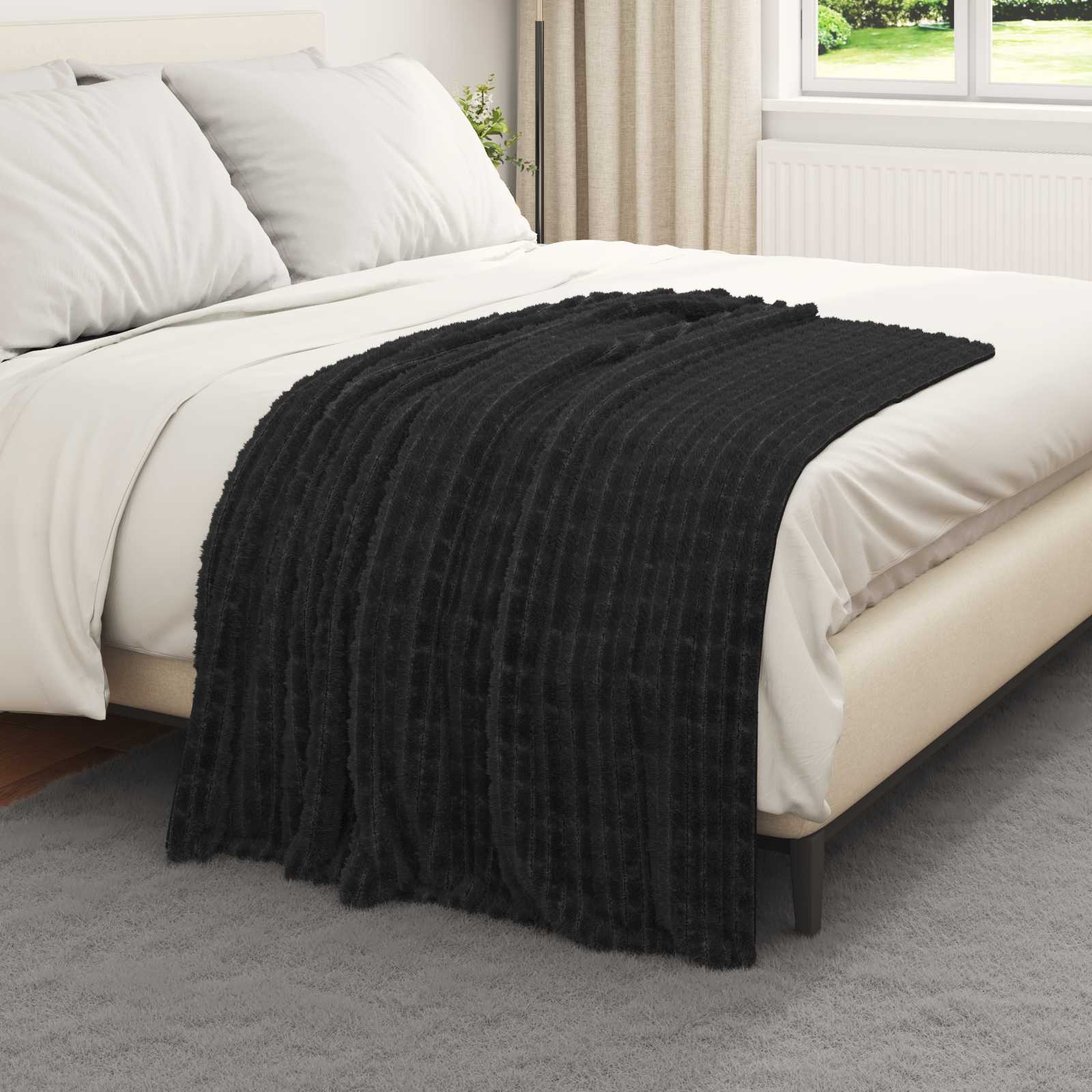 Cobertores de sofá 6 unid. preto 150 x 130 cm 2.75 lã