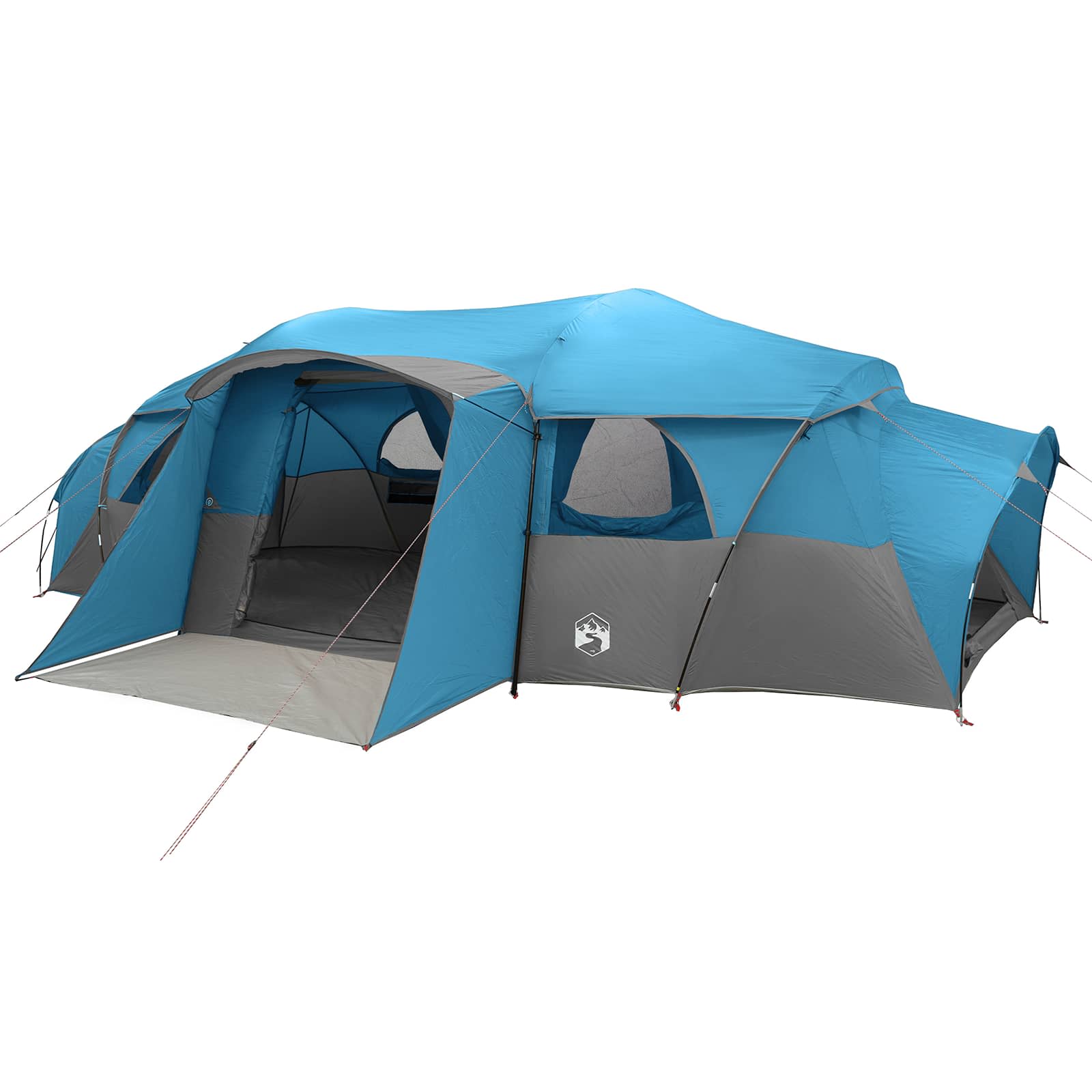 Barraca familiar com cobertura impermeável azul para 18 pessoas